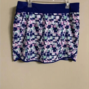 Adidas Tennis Skort Size Large Golf Pickleball Skirt Shorts Athletic Blue Pink